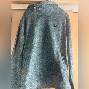 Women’s blue black marled stretch Hoodie